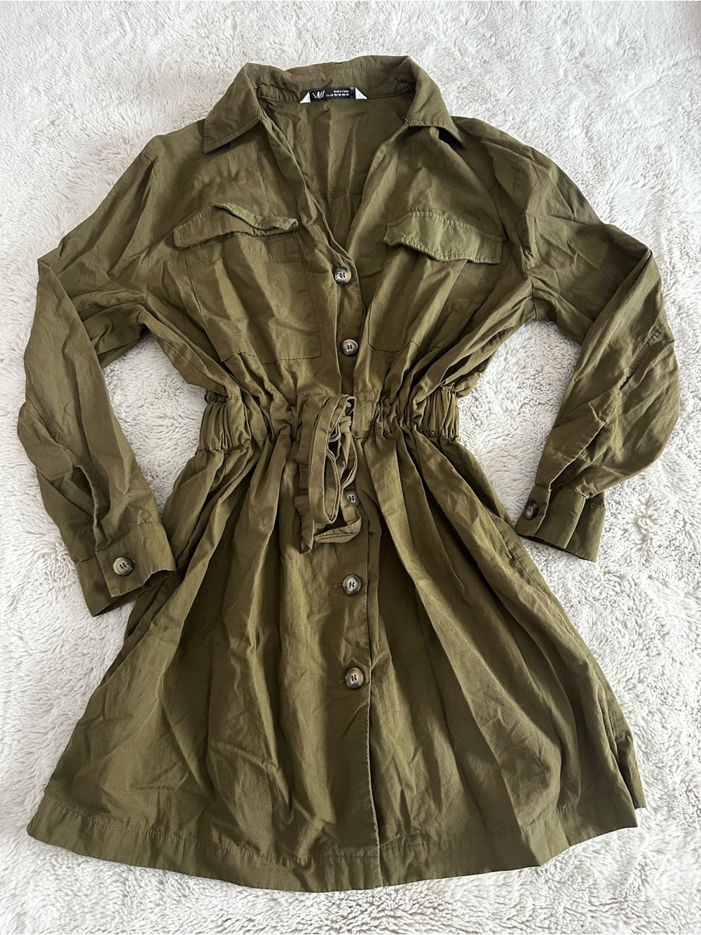 Zara Olive Utility Shirt Jacket